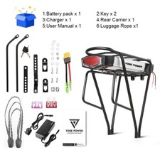 36V17.4Ah Rear Battery Electric Bike Battery with Carrier Fit for 26-28" Bike