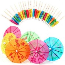 144 Paper Umbrellas Toothpicks