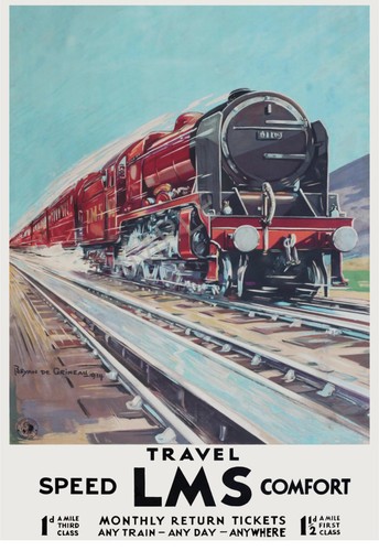 Vintage railway poster - poster, travel