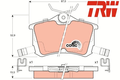 Rear brake pads set gdb3190 - brake,