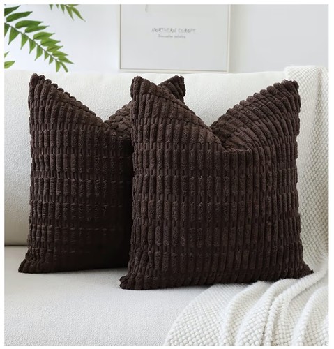 Brown corduroy cushion - corduroy, covers