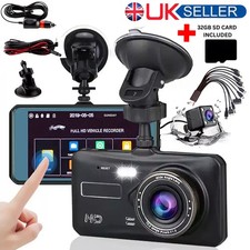 4" Dash Cam Pro Car Camera Recorder Dual Front and Rear HD 1080P Night Vision UK