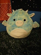 Squishmallows Keith The Dragon  Soft Toy Plush Blue Tie Dye Sparkle Wings 