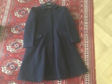 Marks And Spencer Vintage Girls 7yr Traditional Wool Coat Velvet Collar Good Con