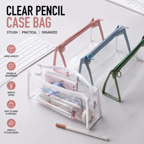 Transparent exam clear pencil - transparent,
