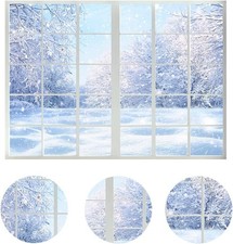 Snow Winter Background Window Scene White Xmas Backdrop Photo Party 7x5ft Decor