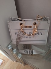 River Island Grey Monogram Handbag/Tote
