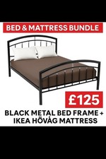 Double Metal Bed Frame + IKEA
