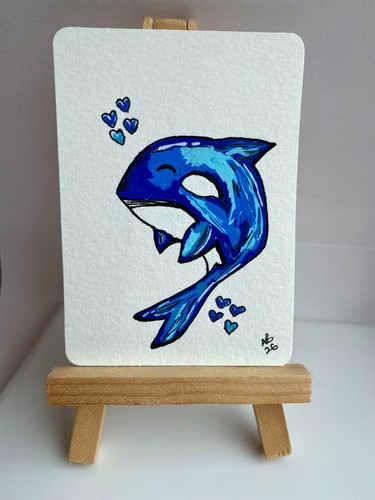 Aceo original painting - aceo, wale