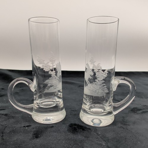 Handled shot glass - shot, etched