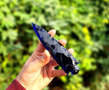 Blue Obsidian Spearhead Large