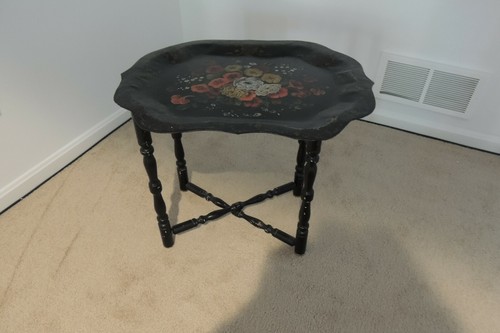 Vintage hand painted toleware - hand,