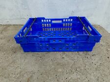 6 x Extra Large Blue Bail Arm Crates / Bale Arm Plastic Boxes 690 x 440 x 190mm