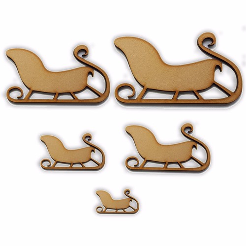 Wooden christmas sleigh mdf - christmas,