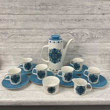 J & G Meakin Studio “IMPACT” Coffee Pot x6 Cup, Saucers, Jug, Sugar Bowl PC