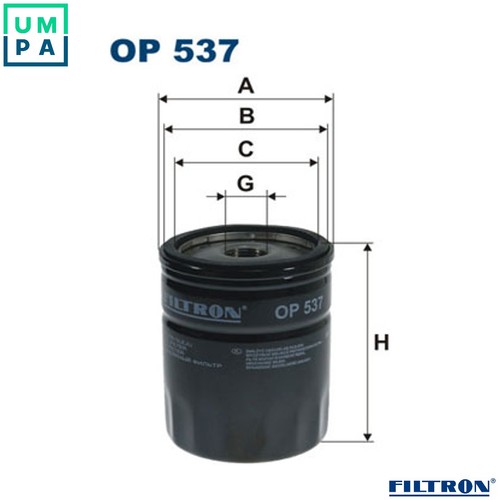 Oil filter 537 for alfa - op,