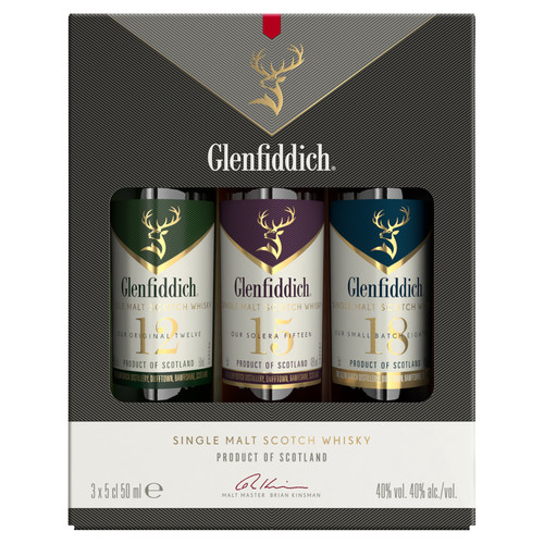 Glenfiddich whisky 5cl - whisky, 3x