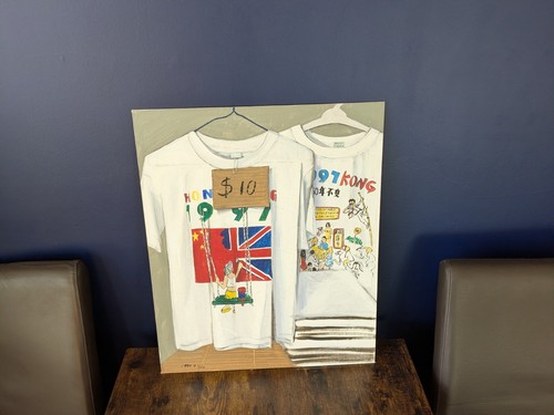Hand painted canvas shirt - hand, t-shirt