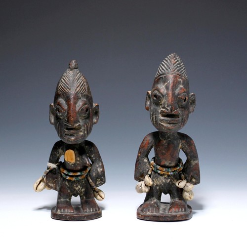 Pair yoruba carved ere - of,