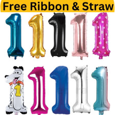 16" 32" 40" Inch Happy Birthday Foil Number Helium Balloons Pink Black Gold FR