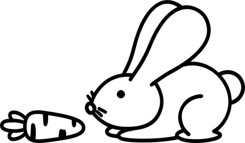 Cute bunny rabbit with carrot - cute,