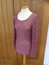 Next wardrobe essentials top 10 pink round neck long sleeves polyester elastane