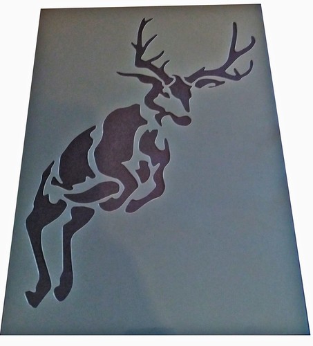 Shabby chic stencil stag deer - stencil,