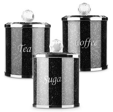 3pcs Black Sugar Canisters