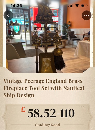 Vintage brass fireplace tool - vintage,