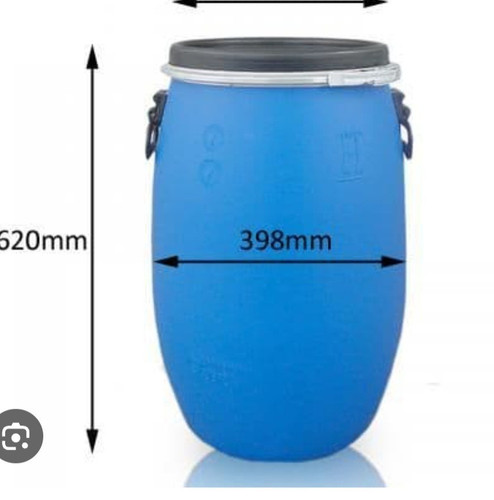 Blue plastic drum barrel with - drum/barrel,