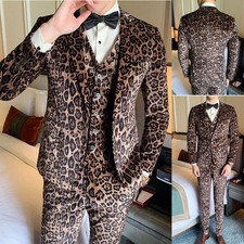 Velvet Mens Leopard Print Suit
