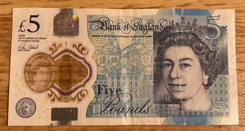 Polymer five pound note - pound,