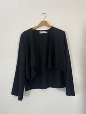 Joyce Ridings Black 100% Wool Open Blazer Jacket - Sz 12