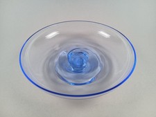 Small Blue Glass Bowl Hand Made Signed To The Base