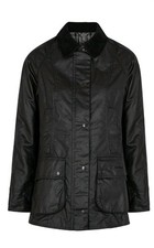 Ladies Barbour Beadnell Waxed Jacket In Black UK Size 20