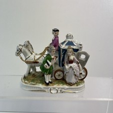 Vintage Norlene Japan Porcelain Royal Horse Drawn Carriage with Chains
