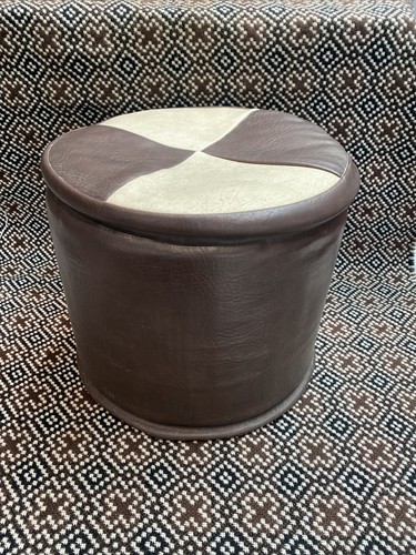 Retro leatherette footstool - retro,