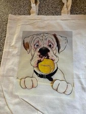 jute bag with  boxer dogs we