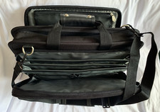 Dell black canvas cross body laptop bag size H-13"L-18"W-5.5"