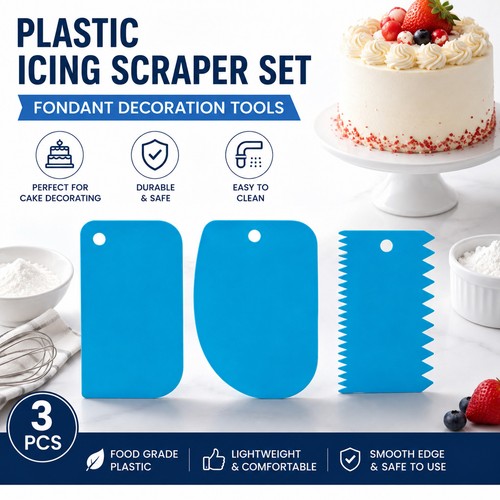 Plastic icing scraper - plastic,