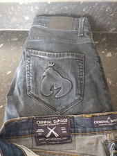 Money & Criminal Damage Jeans 30 30 Skinny Mens (Used) Blue & Dark Blue.