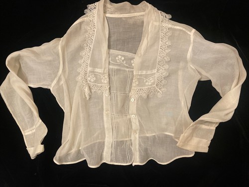 Vtg victorian 20s lace antique - victorian,