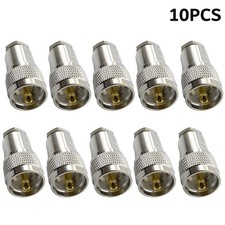 10Pcs PL259 Male Plug for RG58 RG223 LMR195 Clamp Type Compression Connector UHF