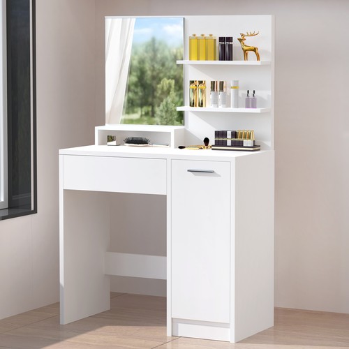 Small vanity desk with shelf - desk,
