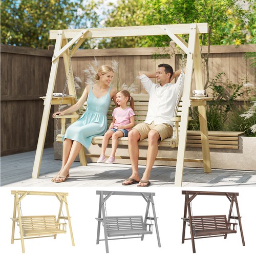 Seater wooden garden swing - 3,