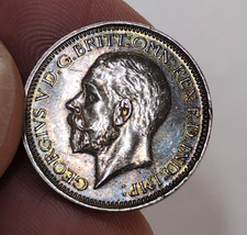 ANTIQUE 1933 GEORGE V SILVER MAUNDY FOUR PENCE 4D COIN