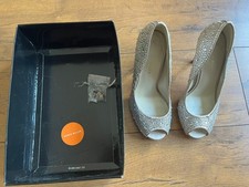 Karen Millen Silver Crystal Bling Heels Party Size 37