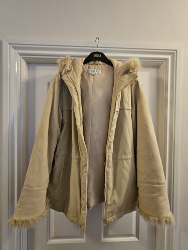 Next beige hooded coat faux - next,
