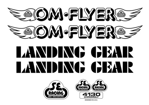Racing flyer decal set - "om, flyer"