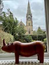 Large Brown Leather Rhino